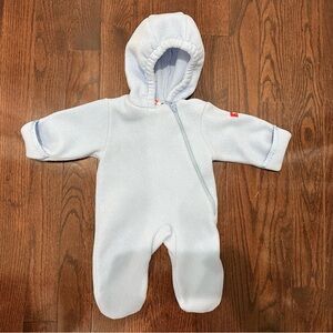 Soft Light Blue Hooded Baby Footie